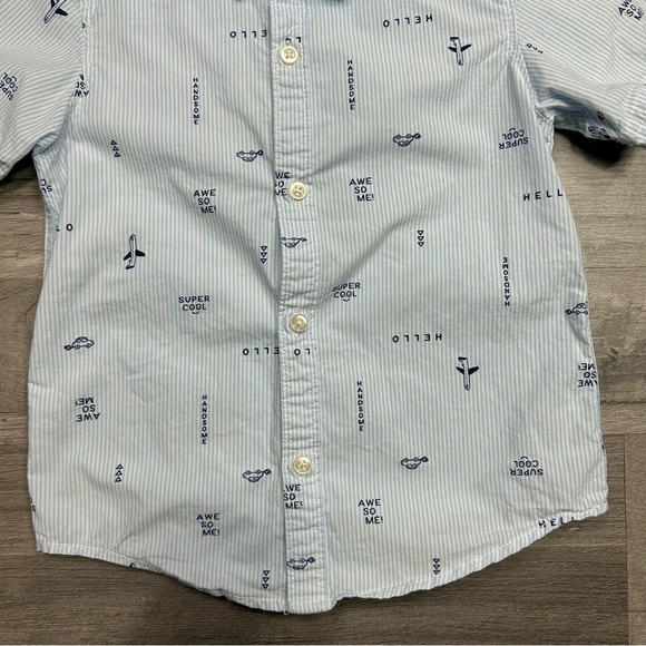 Carter's Toddler Boys Striped Button Down Shirt 4T - Picture 3 of 6